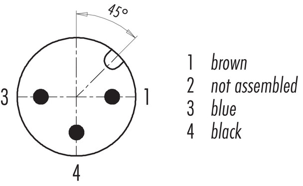 Binder 77-3729-0000-50003-0500 M12-A Male cable connector, Contacts: 3, unshielded, moulded on the cable, IP69K, UL, PUR, black, 3 x 0.34 mm², stainless steel, 5 m