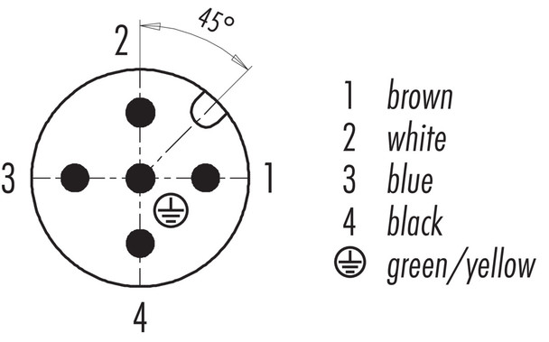Binder 77-3427-0000-80005-1000 M12-A Male angled connector, Contacts: 5, unshielded, moulded on the cable, IP68, UL, PUR, orange, 5 x 0.34 mm², for welding applications, 10 m