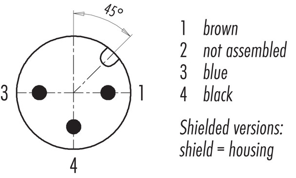 Binder 77-3529-0000-50703-1000 M12-A Male cable connector, Contacts: 3, shielded, moulded on the cable, IP67, UL, PUR, black, 3 x 0.34 mm², 10 m