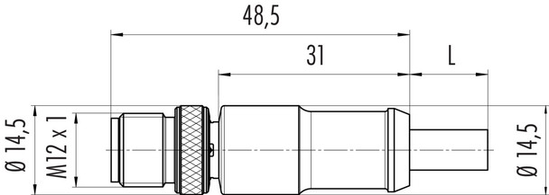 Binder 77-3529-0000-64708-0100 M12-A Male cable connector, Contacts: 8, shielded, moulded on the cable, IP67, Ethernet CAT5e, TPE, black, 4 x 2 x AWG 24, 1 m
