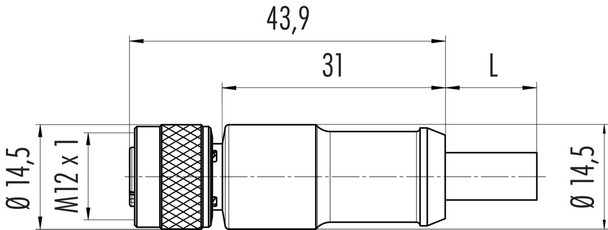 Binder 77-3530-0000-34708-0100 M12-A Female cable connector, Contacts: 8, shielded, moulded on the cable, IP67, Ethernet CAT5e, TPE, blue green, 4 x 2 x AWG 24, 1 m