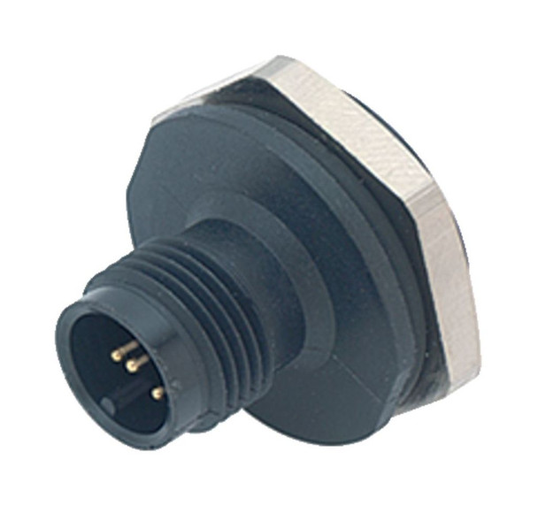 Binder 86-4531-1002-00004 M12-A Male panel mount connector, Contacts: 4, unshielded, solder, IP67, UL, PG 13,5 | American Cable Assemblies