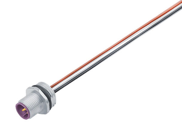 Binder 76-0231-0011-00104-0200 M12-A Male panel mount connector, Contacts: 4, unshielded, single wires, IP68, UL, M16x1,5 | American Cable Assemblies