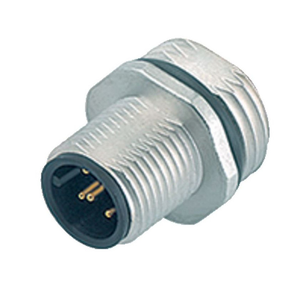 Binder 86-0231-0002-00008 M12-A Male panel mount connector, Contacts: 8, unshielded, solder, IP68, UL, M16x1,5 | American Cable Assemblies