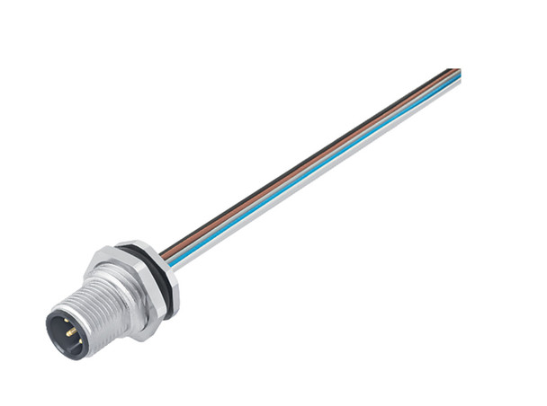 Binder 76-0531-1111-00012-0200 M12-A Male panel mount connector, Contacts: 12, unshielded, single wires, IP68, UL, PG 9, front fastened | American Cable Assemblies