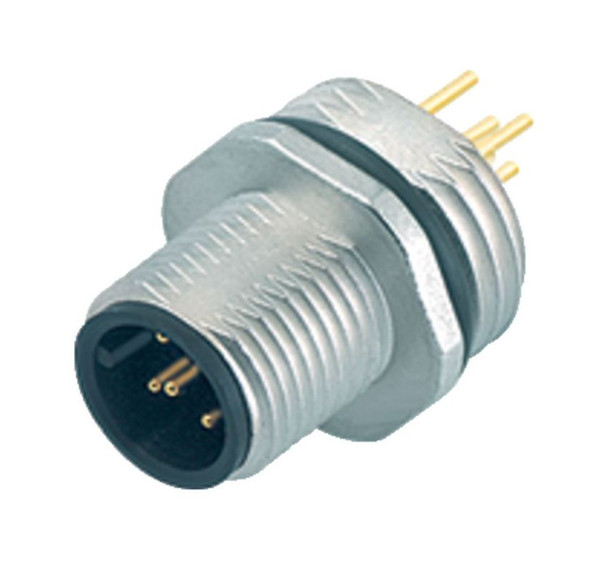 Binder 86-0131-0000-00008 M12-A Male panel mount connector, Contacts: 8, unshielded, THT, IP68, UL, PG 9 | American Cable Assemblies