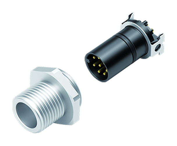 Binder 99-3481-351-08 M12-A Male panel mount connector, Contacts: 8, unshielded, SMT, IP67, for SMT | American Cable Assemblies