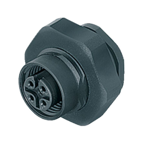 Binder 86-4832-3002-00008 M12-A Female panel mount connector, Contacts: 8, unshielded, solder, IP67, UL, PG 9, front fastened | American Cable Assemblies
