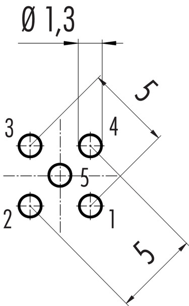 Binder 86-4832-3000-00005 M12-A Female panel mount connector, Contacts: 5, unshielded, THT, IP67, UL, PG 9, front fastened