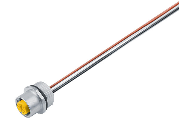 Binder 76-0232-0011-00305-0200 M12-A Female panel mount connector, Contacts: 5, unshielded, single wires, IP68, UL, M16x1,5 | American Cable Assemblies
