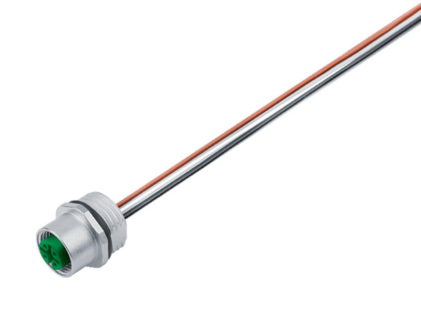 Binder 76-0232-0011-00405-0200 M12-A Female panel mount connector, Contacts: 5, unshielded, single wires, IP68, UL, M16x1,5 | American Cable Assemblies