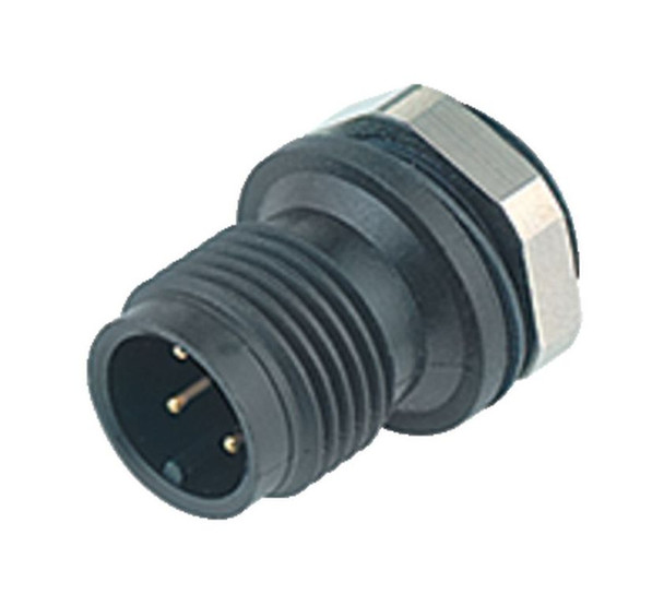 Binder 09-0433-81-05 M12-A Male panel mount connector, Contacts: 5, unshielded, solder, IP67, M12x0,5 | American Cable Assemblies