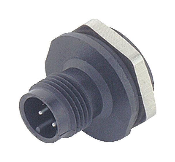 Binder 09-0437-87-05 M12-A Male panel mount connector, Contacts: 5, unshielded, solder, IP67, PG 11 | American Cable Assemblies
