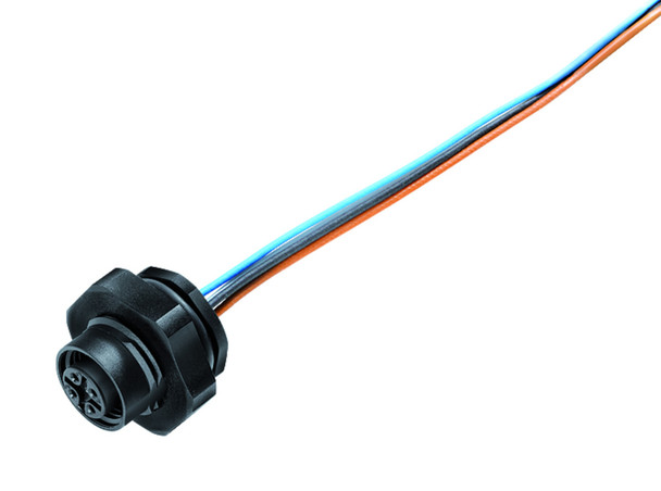 Binder 76-4832-3011-00005-0200 M12-A Female panel mount connector, Contacts: 5, unshielded, single wires, IP67, UL, PG 9, front fastened | American Cable Assemblies
