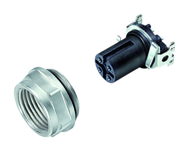 Binder 99-3432-401-04 M12-A Female panel mount connector, Contacts: 4, shieldable, SMT, IP67 | American Cable Assemblies