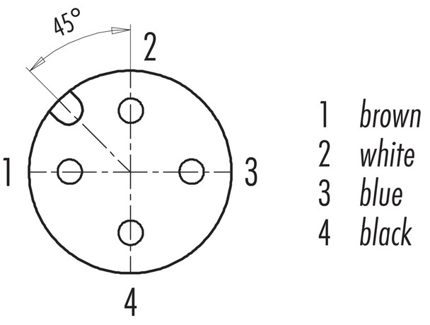 Binder 77-3730-0000-20404-1000 M12-A Female cable connector, Contacts: 4, unshielded, moulded on the cable, IP69K, UL, Ecolab, PVC, grey, 4 x 0.34 mm², stainless steel, 10 m