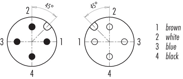 Binder 77-3430-3429-50004-1000 M12-A Connecting cable male cable connector - female cable connector, Contacts: 4, unshielded, moulded on the cable, IP69K, UL, PUR, black, 4 x 0.34 mm², 10 m