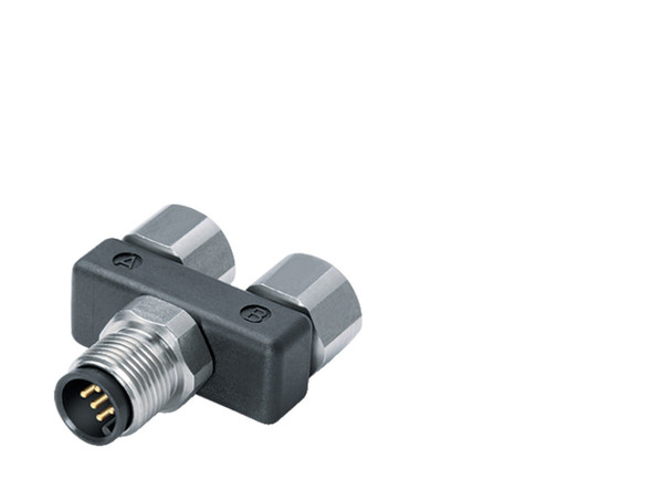 Binder 79-5210-17-05 Connecting Cables Twin distributor, Contacts: 5, unshielded, pluggable, IP68, UL, M12x1,0, stainless steel | American Cable Assemblies
