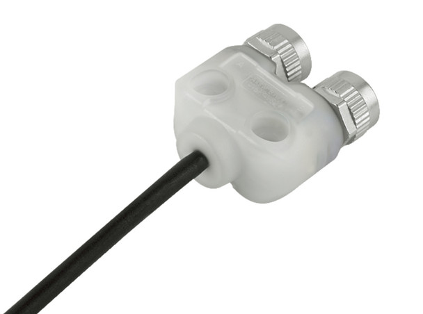 Binder 79-5236-33-04 Connecting Cables Twin distributor, Contacts: 4, unshielded, moulded on the cable, IP68, UL, M12x1,0, PUR, black, 4 x 0.25 mm², 2 m | American Cable Assemblies
