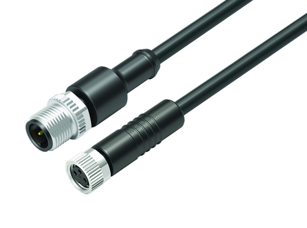 Binder 77-3429-3406-50003-1000 Connecting Cables Male cable connector - female cable connector, Contacts: 3, unshielded, moulded on the cable, IP67, UL, PUR, black, 3 x 0.34 mm², 10 m | American Cable Assemblies