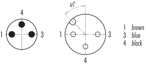 Binder 77-3434-3405-50003-0060 Connecting Cables Male cable connector - female cable connector, Contacts: 3, unshielded, moulded on the cable, IP67, UL, PUR, black, 3 x 0.34 mm², 0.6 m