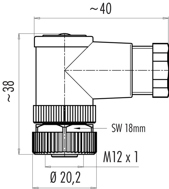 Binder 99-0430-235-04 M12-B Female angled connector, Contacts: 4, 6.0-8.0 mm, unshielded, screw clamp, IP67, UL