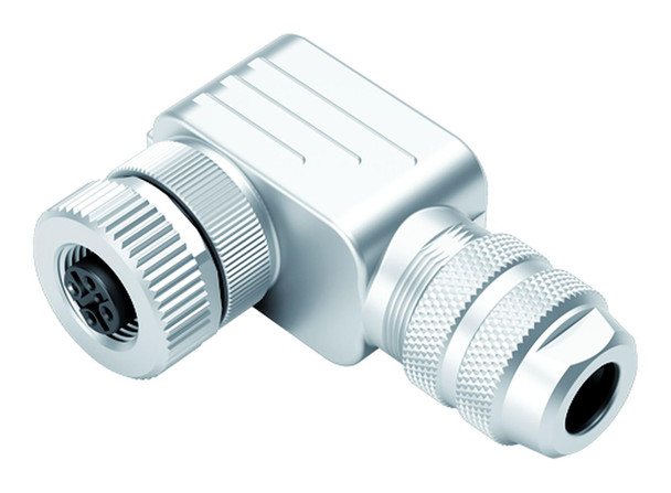 Binder 99-1536-820-05 M12-B Female angled connector, Contacts: 5, 6.0-8.0 mm, shieldable, wire clamp, IP67 | American Cable Assemblies
