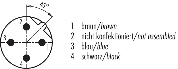 Binder 77-4429-0000-20003-0200 M12-B Male cable connector, Contacts: 3, unshielded, moulded on the cable, IP68, UL, PVC, grey, 3 x 0.34 mm², 2 m