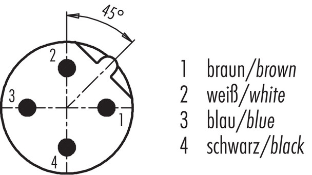 Binder 77-4429-0000-20004-1000 M12-B Male cable connector, Contacts: 4, unshielded, moulded on the cable, IP68, UL, PVC, grey, 4 x 0.34 mm², 10 m