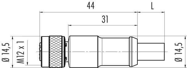 Binder 77-4330-0000-60702-1000 M12-B Female cable connector, Contacts: 2, shielded, moulded on the cable, IP67, UL, Profibus, PUR, violet, 2 x 0.25 mm², 10 m