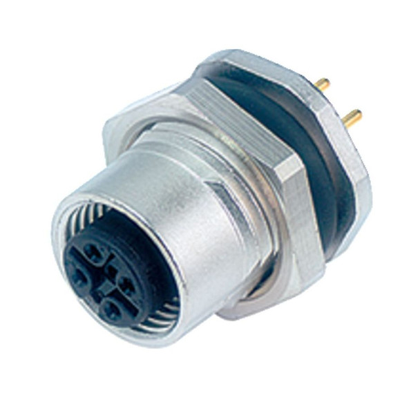 Binder 86-0534-1000-00005 M12-B Female panel mount connector, Contacts: 5, unshielded, THT, IP68, UL, PG 9, front fastened | American Cable Assemblies