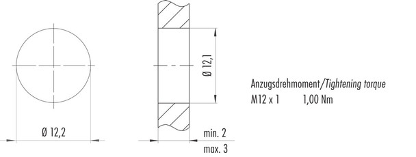 Binder 99-4442-200-05 M12-B Female panel mount connector, Contacts: 5, unshielded, THR, IP68, UL, two-part design