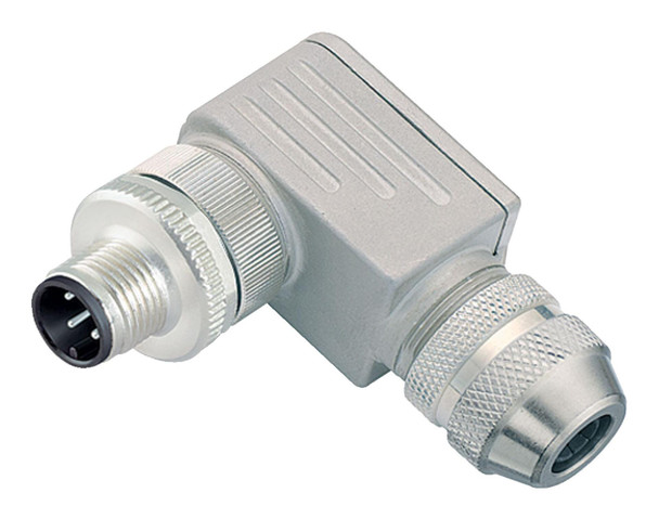 Binder 99-3729-815-04 M12-D Male angled connector, Contacts: 4, 4.0-6.0 mm, shieldable, screw clamp, IP67 | American Cable Assemblies