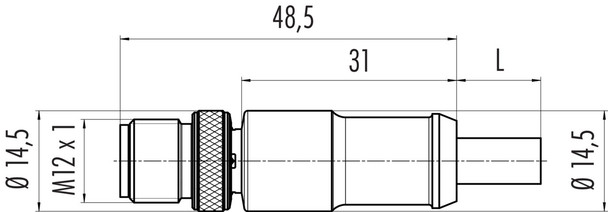 Binder 77-4529-0000-64704-0200 M12-D Male cable connector, Contacts: 4, shielded, moulded on the cable, IP67, UL, Ethernet CAT5e, TPE, black, 2 x 2 x AWG 24, 2 m