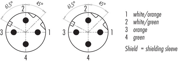 Binder 77-4529-4529-34704-0200 M12-D Connecting cable 2 male cable connectors, Contacts: 4, shielded, moulded on the cable, IP67, Ethernet CAT5e, TPE, blue green, 2 x 2 x AWG 24, 2 m