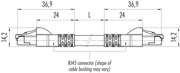 Binder 77-9753-9753-34708-1000 RJ45 Connecting cable 2 RJ45 connector, Contacts: 8, shielded, moulded on the cable, IP20, Ethernet CAT5e, TPE, blue green, 4 x 2 x AWG 24, 10 m