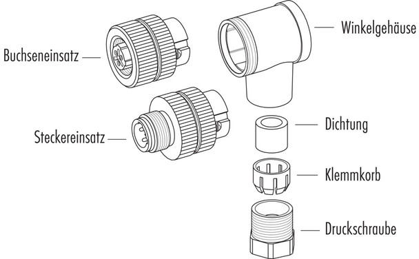 Binder 99-2429-52-03 M12-US Male angled connector, Contacts: 2+PE, 6.0-8.0 mm, unshielded, screw clamp, IP67, UL