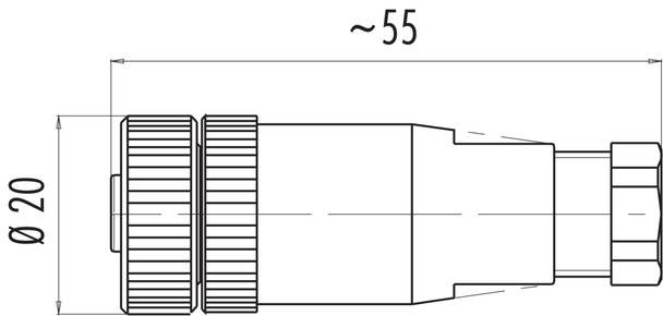 Binder 99-2430-12-03 M12-US Female cable connector, Contacts: 2+PE, 6.0-8.0 mm, unshielded, screw clamp, IP67, UL