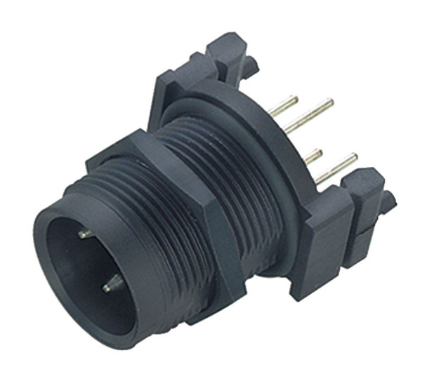 Binder 09-0441-090-04 M18 Male panel mount connector, Contacts: 4, unshielded, THT, IP67, front fastened | American Cable Assemblies