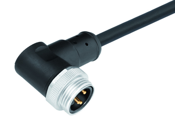 Binder 77-1427-0000-50005-0200 7/8" Male angled connector, Contacts: 5, unshielded, moulded on the cable, IP68, UL, PUR, black, 5 x 1.50 mm², 2 m | American Cable Assemblies