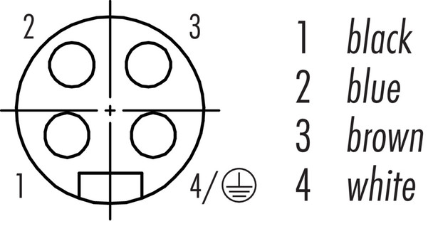 Binder 77-1430-0000-50004-1000 7/8" Female cable connector, Contacts: 4, unshielded, moulded on the cable, IP68, UL, PUR, black, 4 x 1.50 mm², 10 m