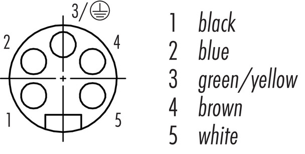 Binder 77-1430-0000-50005-0200 7/8" Female cable connector, Contacts: 5, unshielded, moulded on the cable, IP68, UL, PUR, black, 5 x 1.50 mm², 2 m