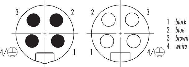 Binder 77-1430-1429-50004-0500 7/8" Connecting cable male cable connector - female cable connector, Contacts: 4, unshielded, moulded on the cable, IP68, UL, PUR, black, 4 x 1.50 mm², 5 m
