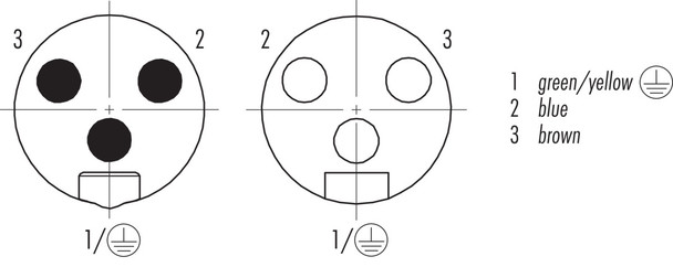 Binder 77-1434-1429-50003-1000 7/8" Connecting cable male cable connector - female angled connector, Contacts: 2+PE, unshielded, moulded on the cable, IP68, UL, PUR, black, 3 x 1.50 mm², 10 m