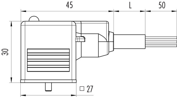 Binder 31-5234-300-000 Size A Female solenoid valve connector, Contacts: 2+2PE, unshielded, moulded on the cable, IP67, PUR, black, 3 m