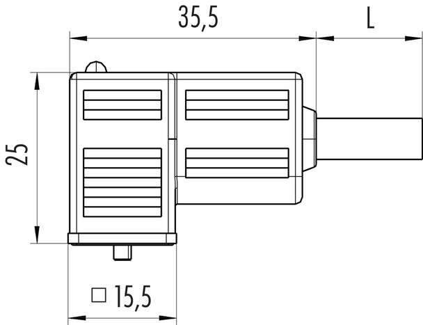 Binder 33-5934-500-000 Size C Female solenoid valve connector, Contacts: 2+2PE, unshielded, moulded on the cable, IP67, PUR, black, 5 m