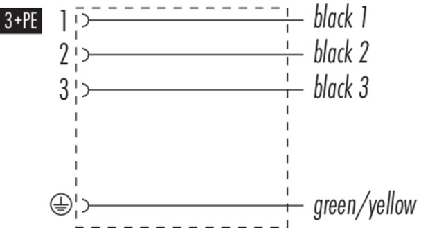 Binder 33-5935-500-000 Size C Female solenoid valve connector, Contacts: 3+PE, unshielded, moulded on the cable, IP67, PUR, black, 5 m ***Discontinued***