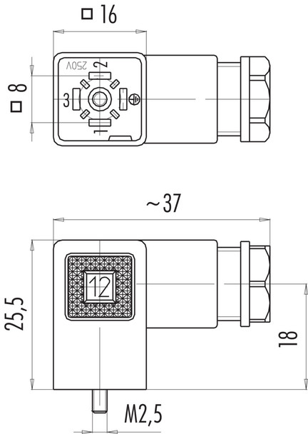 Binder 43-1902-000-04 Size C Female power connector, Contacts: 3+PE, 4.0-6.0 mm, unshielded, screw clamp, IP40 without seal, ESTI+, VDE ***Discontinued***