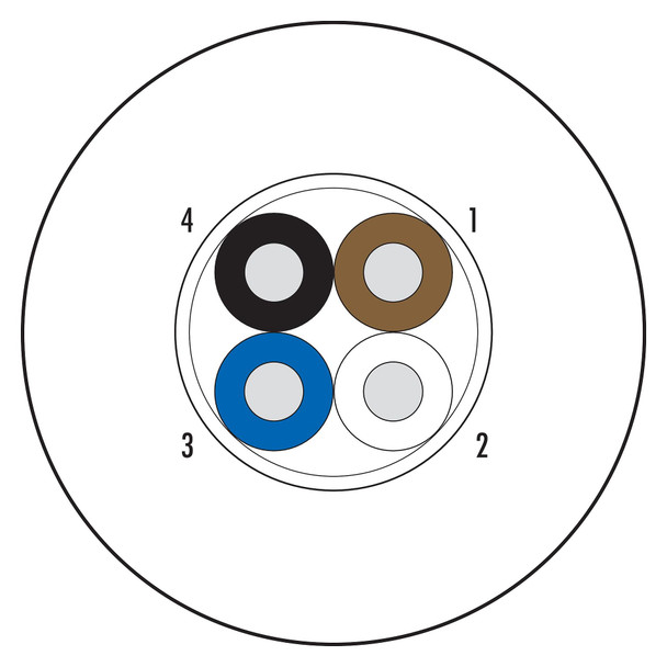 Binder 08-3090-000-001 PVC cable, Contacts: 4 wires, shielded, UL, PVC, grey (RAL 7000), 4 x 0.34 mm², variable length | American Cable Assemblies