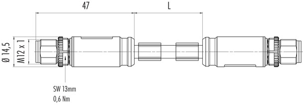 Binder 79-9722-050-08 M12-X Connecting cable, Contacts: 8, shielded, moulded on the cable, IP67, UL, PUR, green, AWG 26/7, 5 m